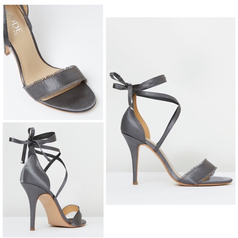The Mode Collective Arielle Heel Satin Lace up Sandal
